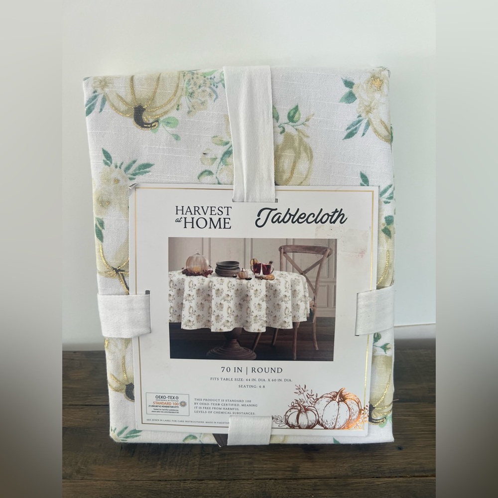 New Harvest at Home 70” Round Tablecloth